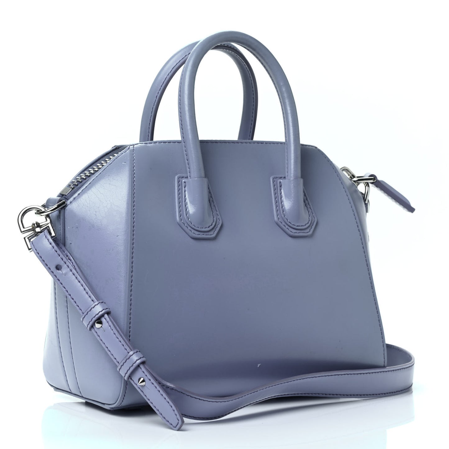 Shiny Lord Calfskin Mini Antigona Blue