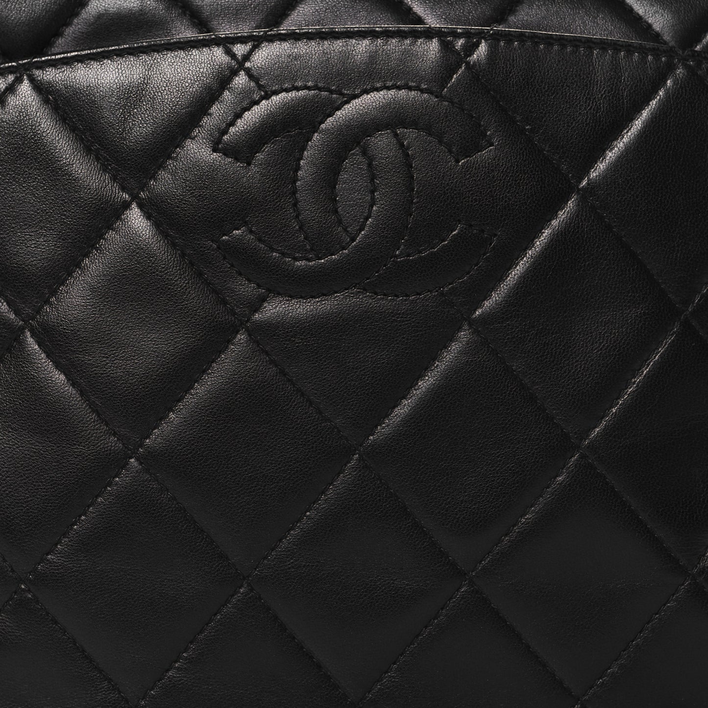 Lambskin Quilted Messenger Bag Black