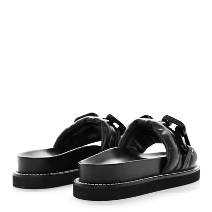 Louis Vuitton Calfskin Embossed Monogram Sunset Flat Comfort Mule 36 Black 4 of 10