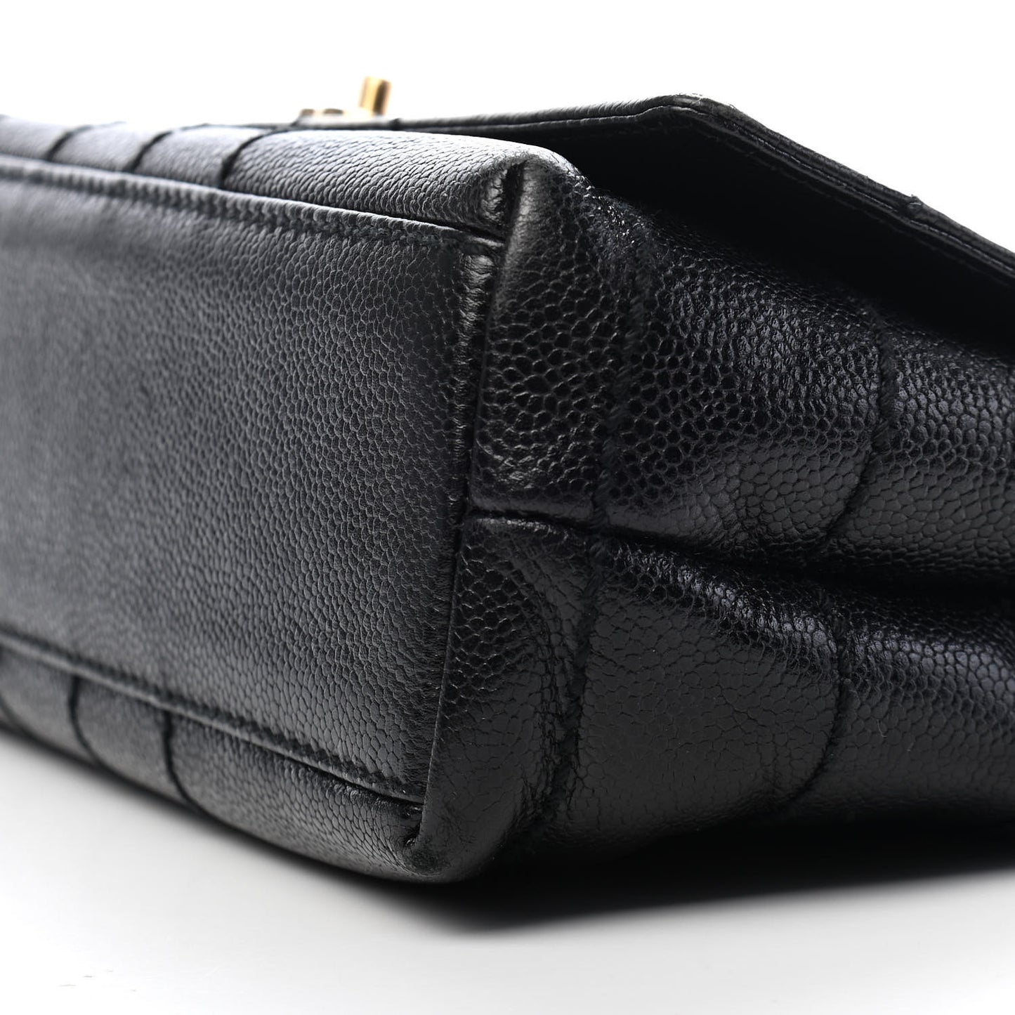 Caviar Square Stitched Small Flap Black