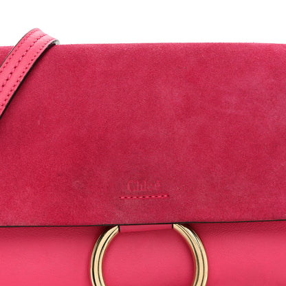 Chloe Suede Calfskin Small Faye Shoulder Bag Fuchsia Rose 7 of 9