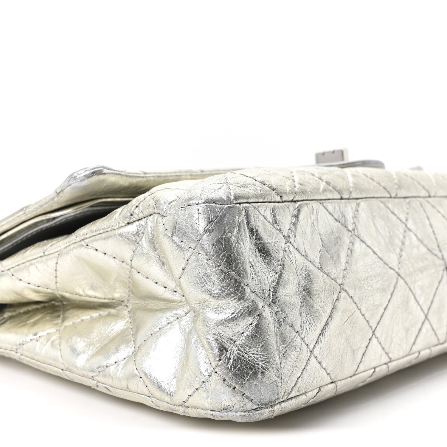 Chanel Metallic Aged Calfskin Quilted 2.55 Reissue 227 Flap Silver 9 of 10