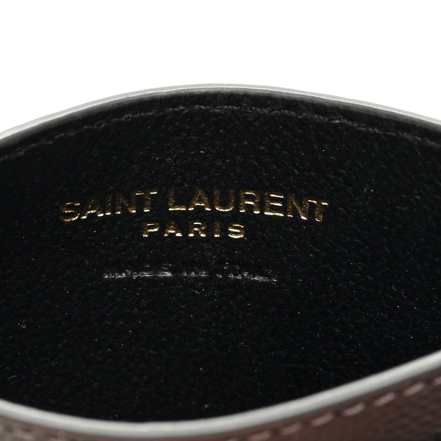 Saint Laurent Grain De Poudre Matelasse Chevron Monogram Credit Card Case Coal 6 of 6