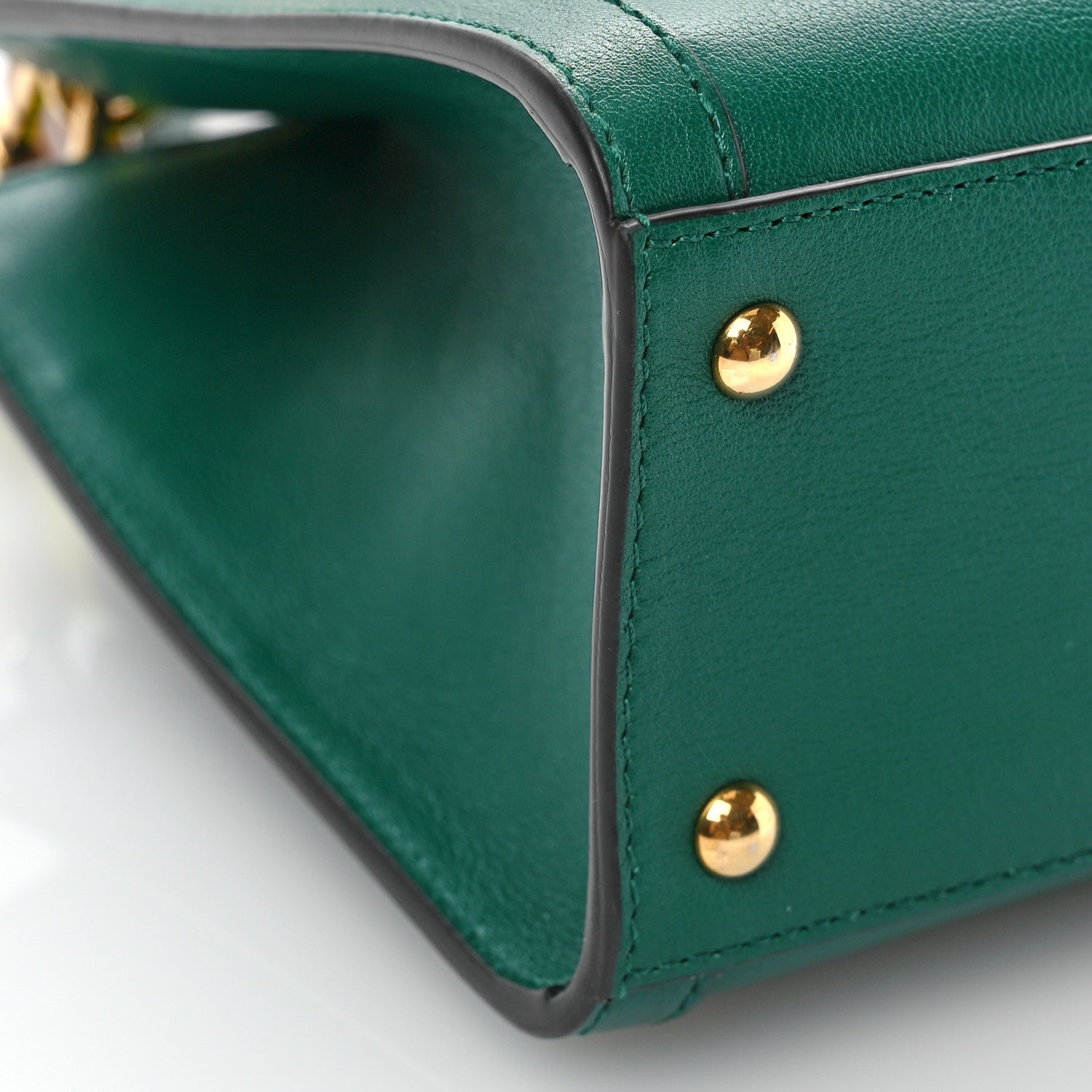 Gucci Wonka Grain Calfskin Mini Diana Tote Bag Green Yellow Fluo 9 of 10