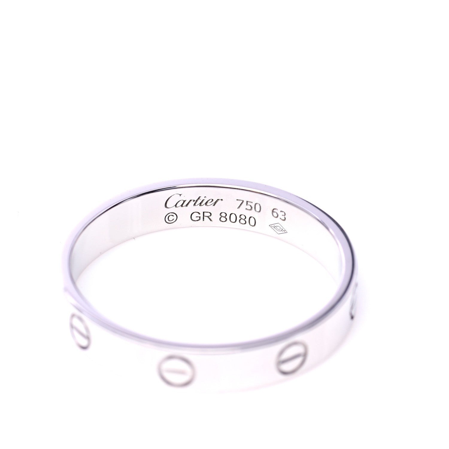 Cartier 18K White Gold 3.5mm LOVE Wedding Band Ring 63 10.25 5 of 6