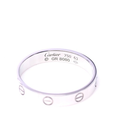 Cartier 18K White Gold 3.5mm LOVE Wedding Band Ring 63 10.25 5 of 6