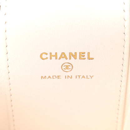 Chanel Caviar Quilted Sweetheart Mini Vanity Case  White White 6 of 10