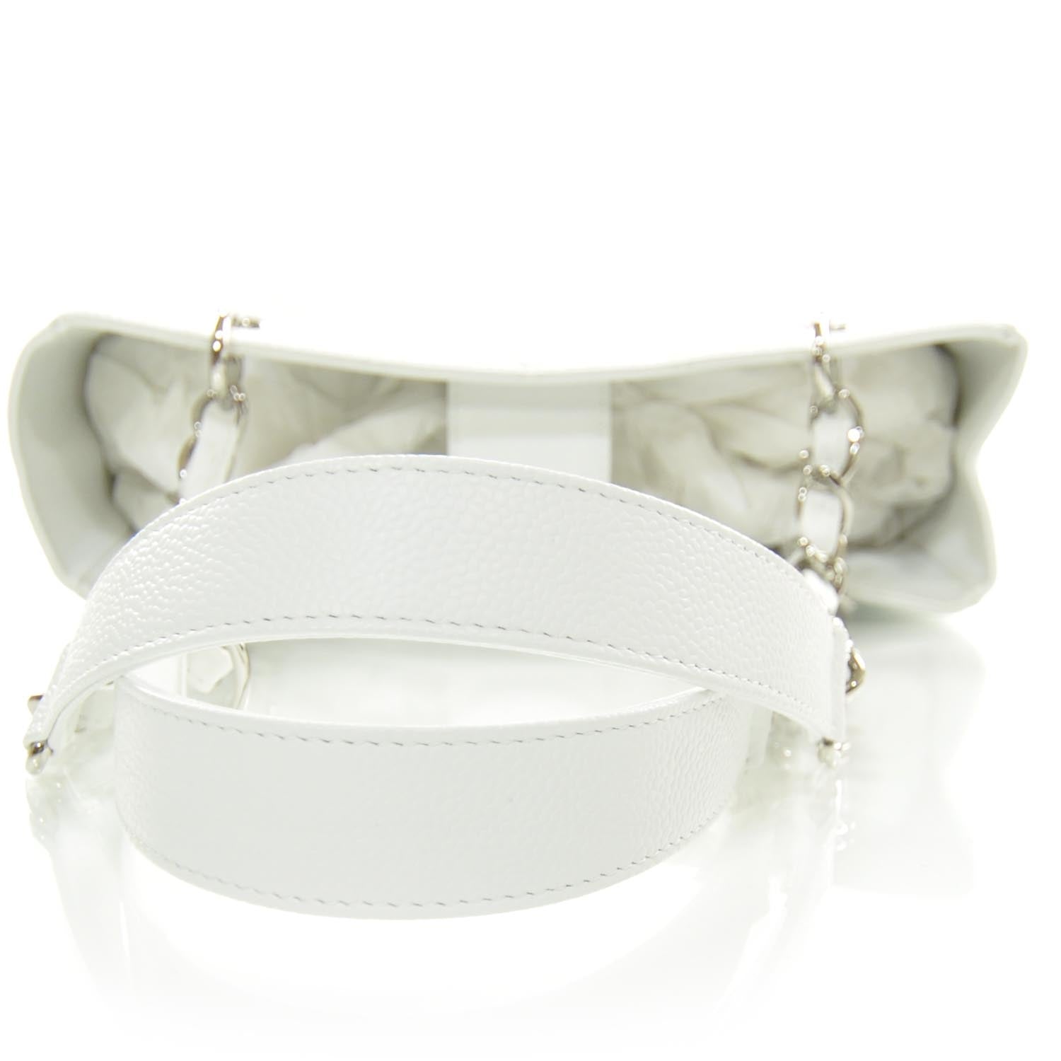 Chanel Caviar Petit Shopping Tote PST White 5 of 10