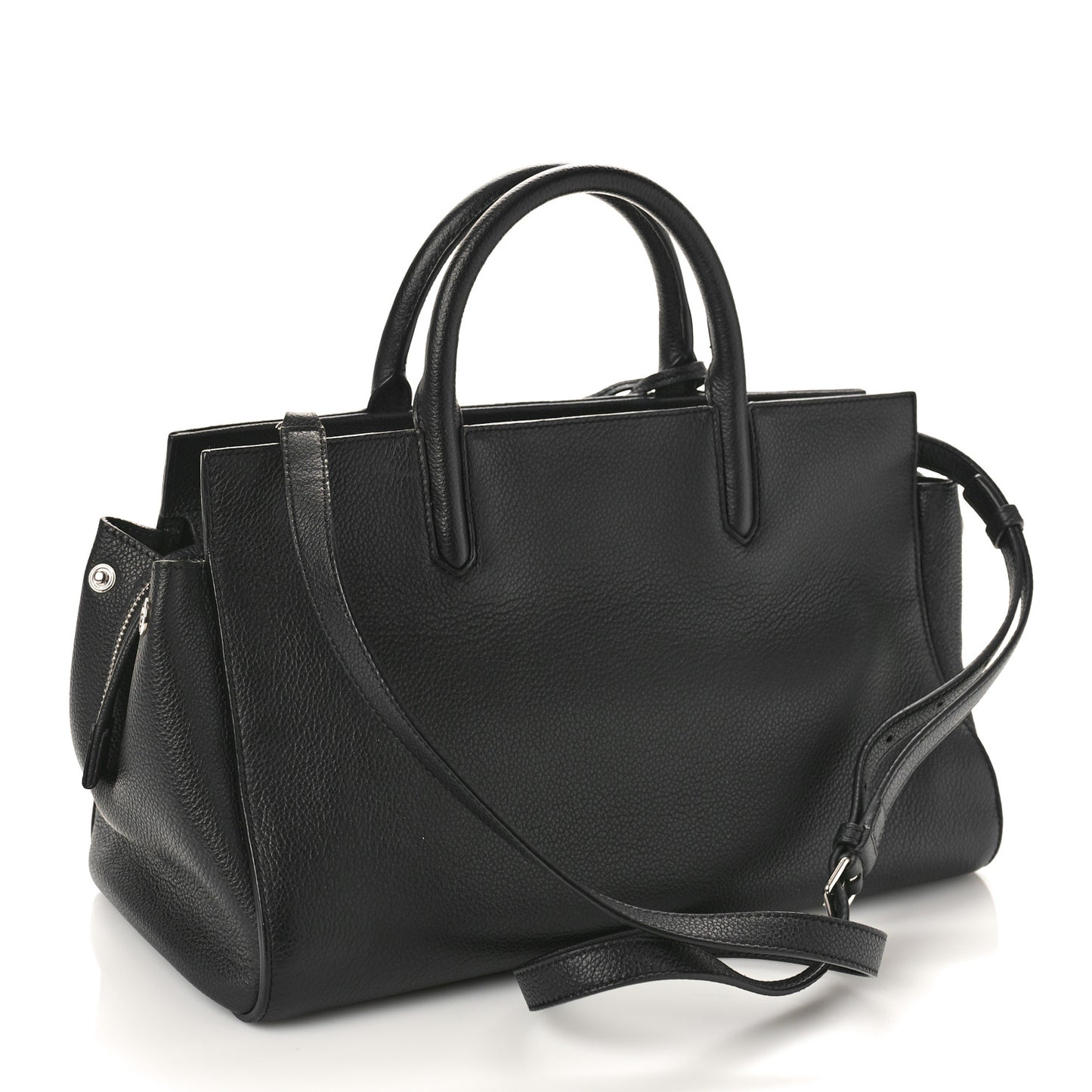 Grained Calfskin Small Cabas Rive Gauche Black