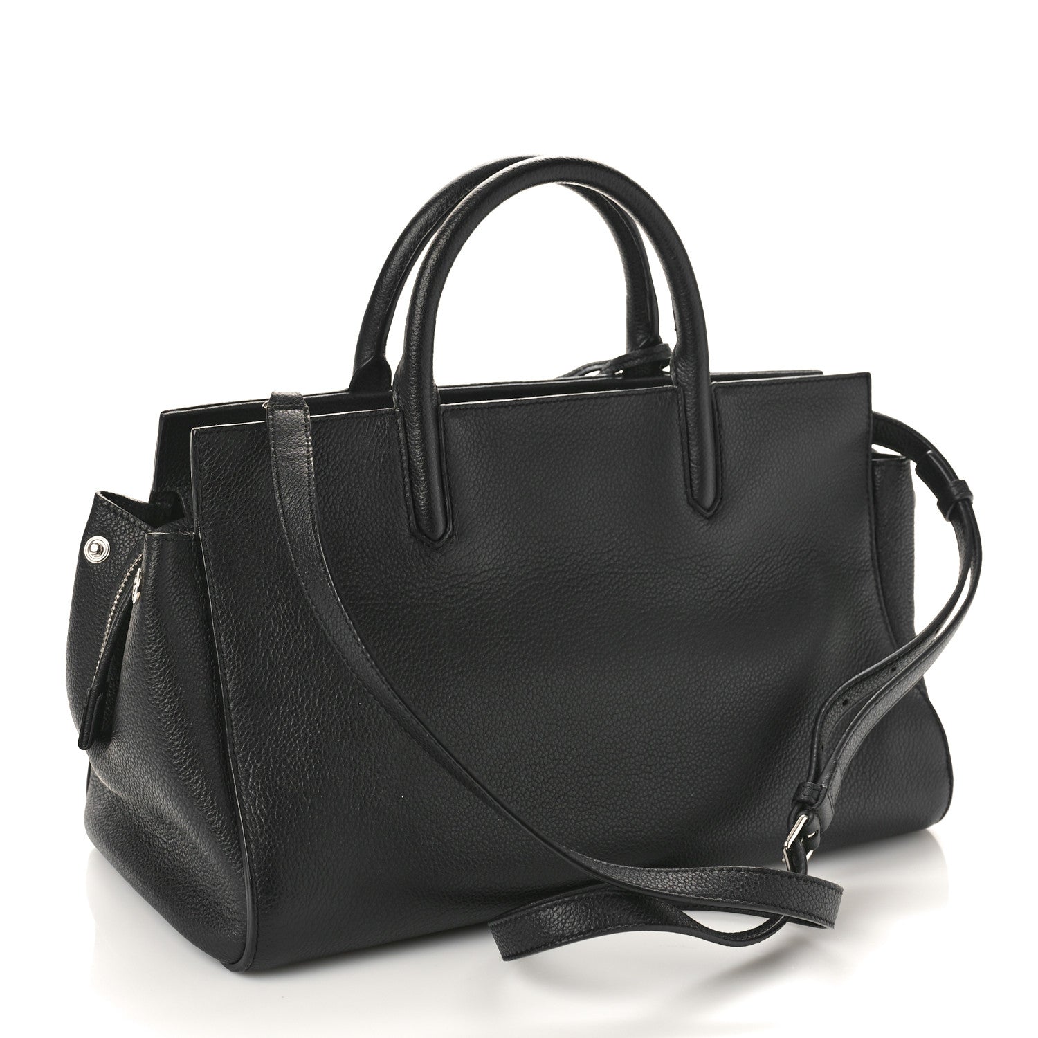 Saint Laurent Grained Calfskin Small Cabas Rive Gauche Black 2 of 10