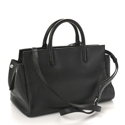Saint Laurent Grained Calfskin Small Cabas Rive Gauche Black 2 of 10