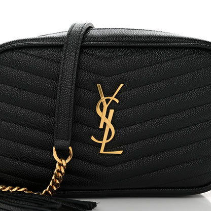 Saint Laurent Grain De Poudre Matelasse Monogram Mini Lou Camera Bag Black 8 of 10