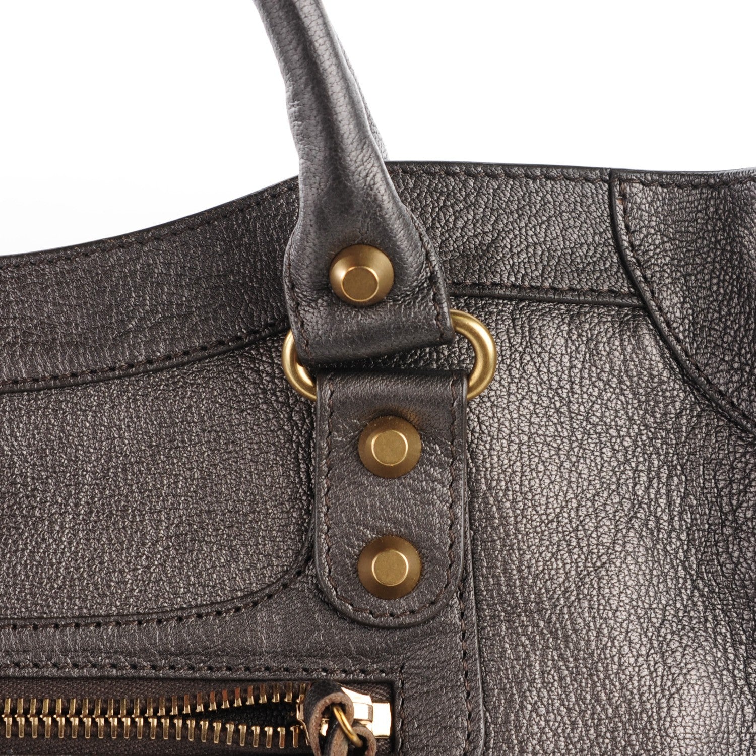 Balenciaga Pearlescent Goatskin Classic Gold Hardware City Bronze 15 of 15