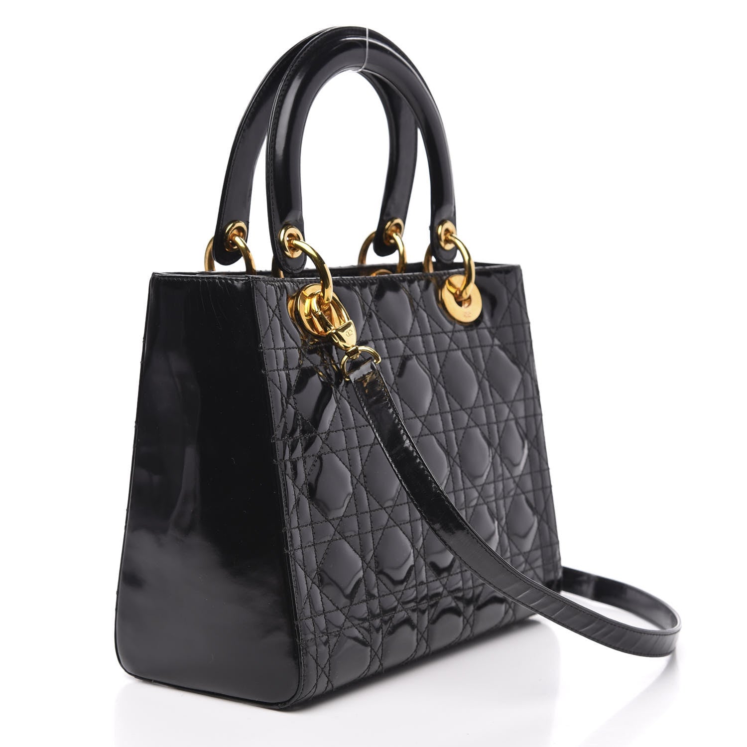 Christian Dior Patent Cannage Medium Lady Dior Black 3 of 13