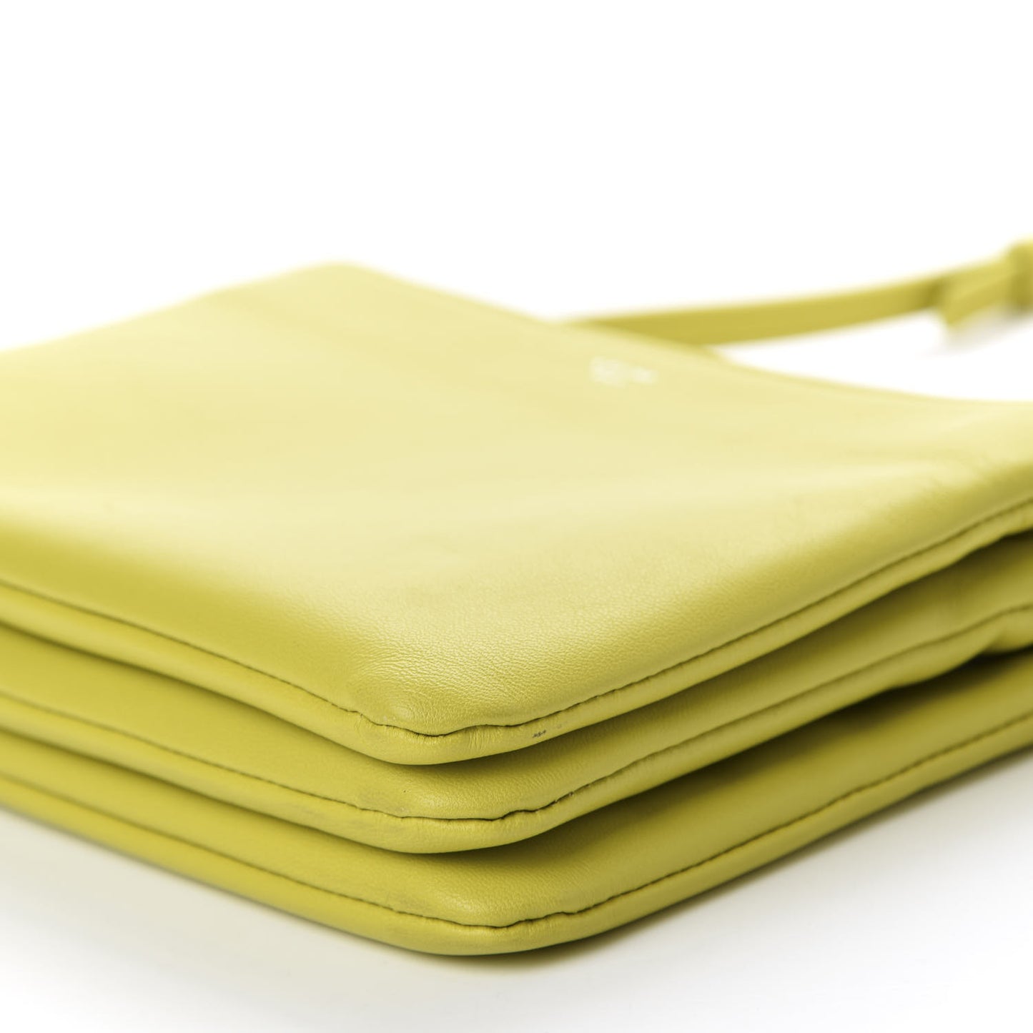 Lambskin Small Trio Crossbody Bag Fluo Yellow