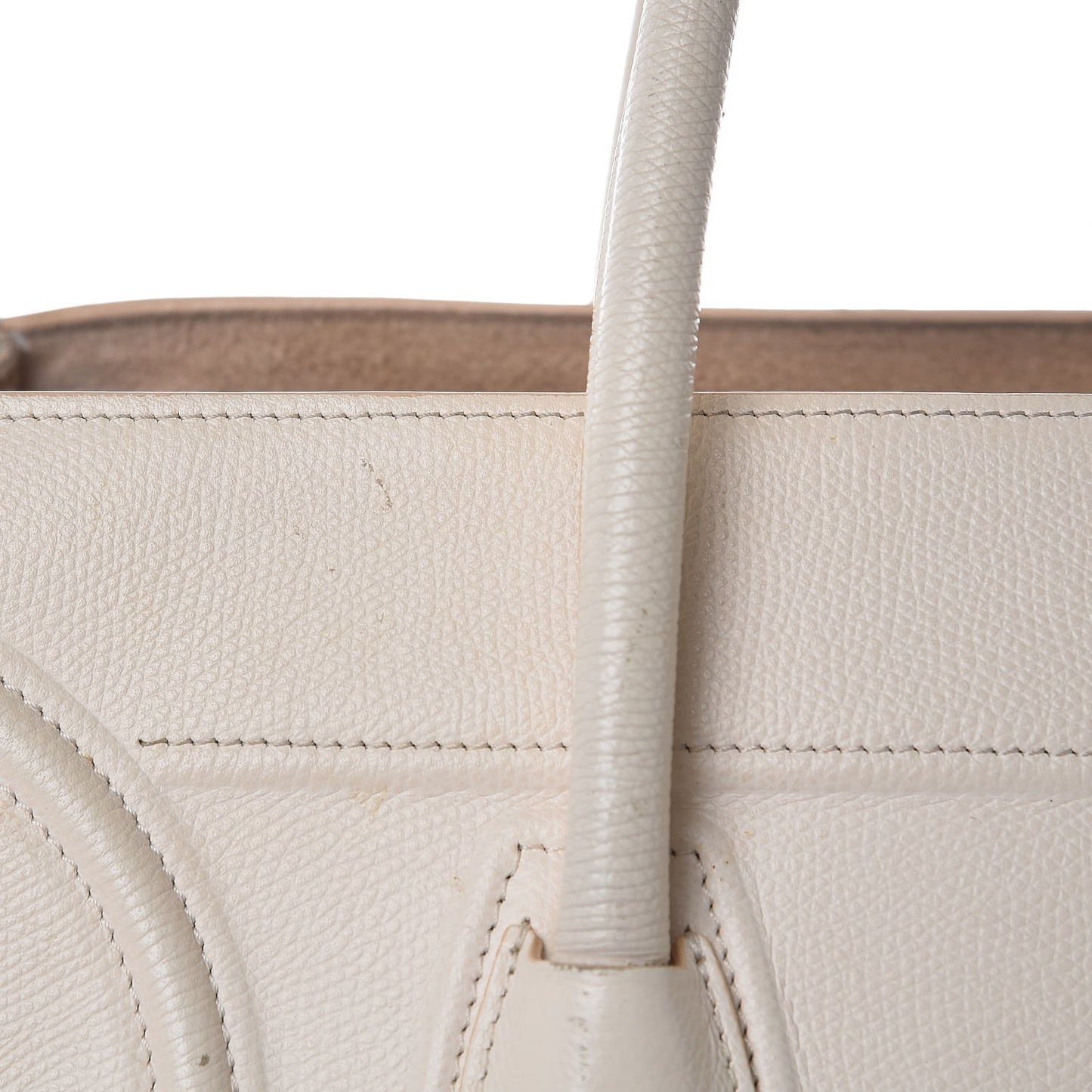 Grained Calfskin Medium Phantom Luggage Cream