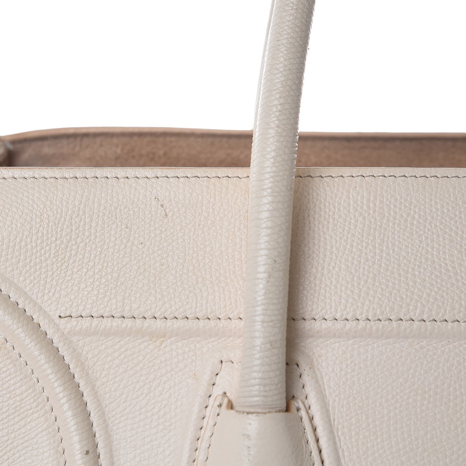 Celine Grained Calfskin Medium Phantom Luggage Cream 19 of 34