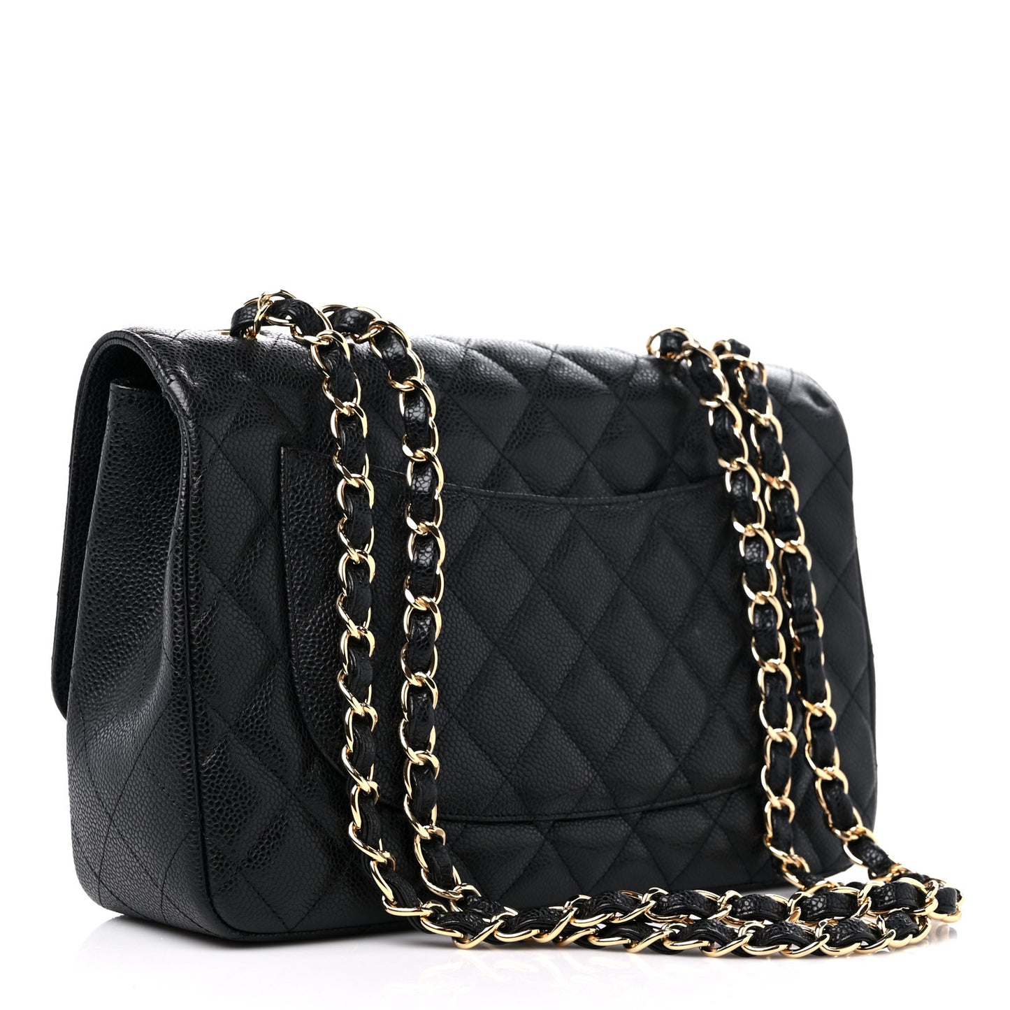 Caviar Quilted Jumbo Single Flap Black