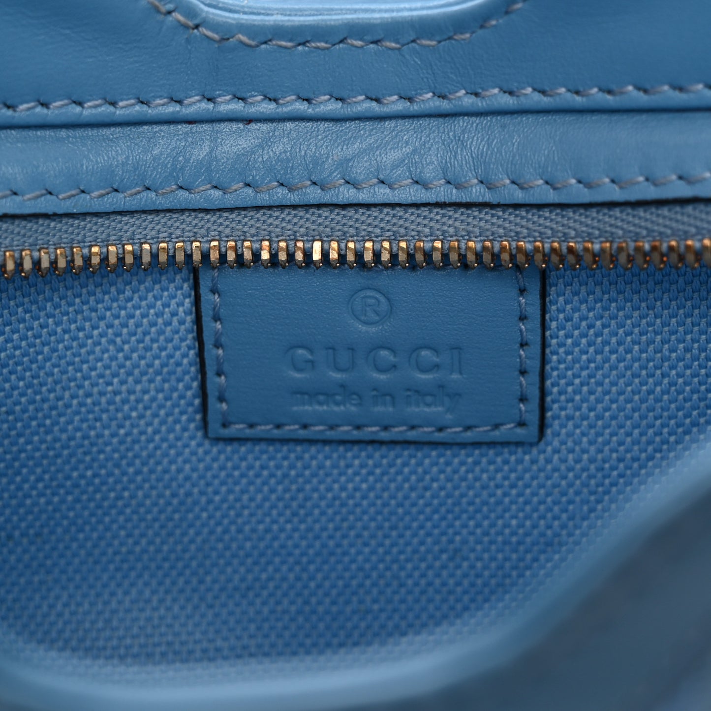 Calfskin Monogram Mini Moon Side Shoulder Bag Blue