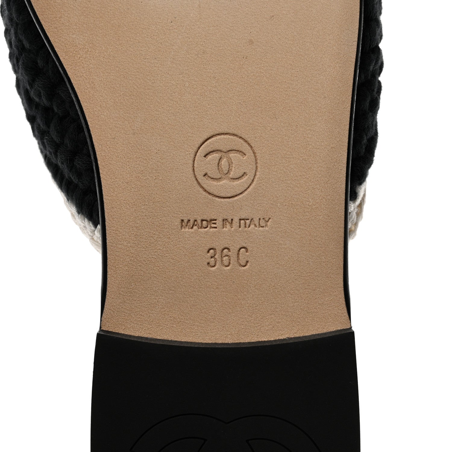Chanel CHANE Crochet CC Mules 36 Black Ivory 6 of 9