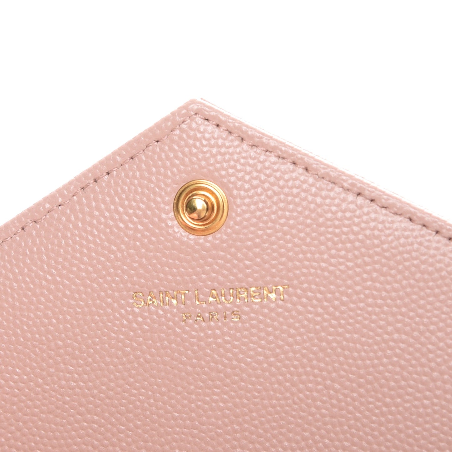 Grain De Poudre Matelasse Chevron Monogram Envelope Chain Wallet Pale Pink