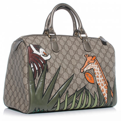 Gucci GG Plus Monogram Unicef Snowman in Africa Medium Joy Boston 3 of 8