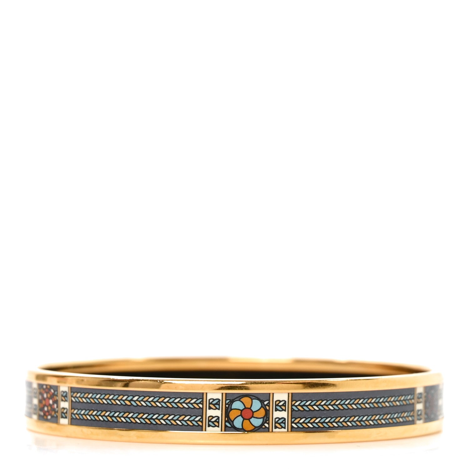 Hermes Enamel Printed Narrow Rubans de Cheval Bracelet 70 3 of 5