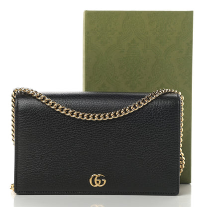 Gucci Calfskin Mini GG Marmont Chain Wallet Black 11 of 11