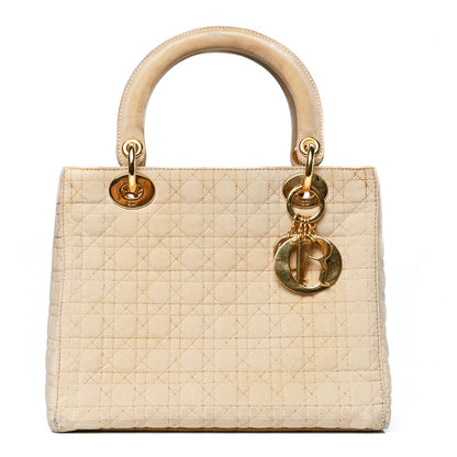 Christian Dior Nylon Cannage Medium Lady Dior Beige 1 of 7
