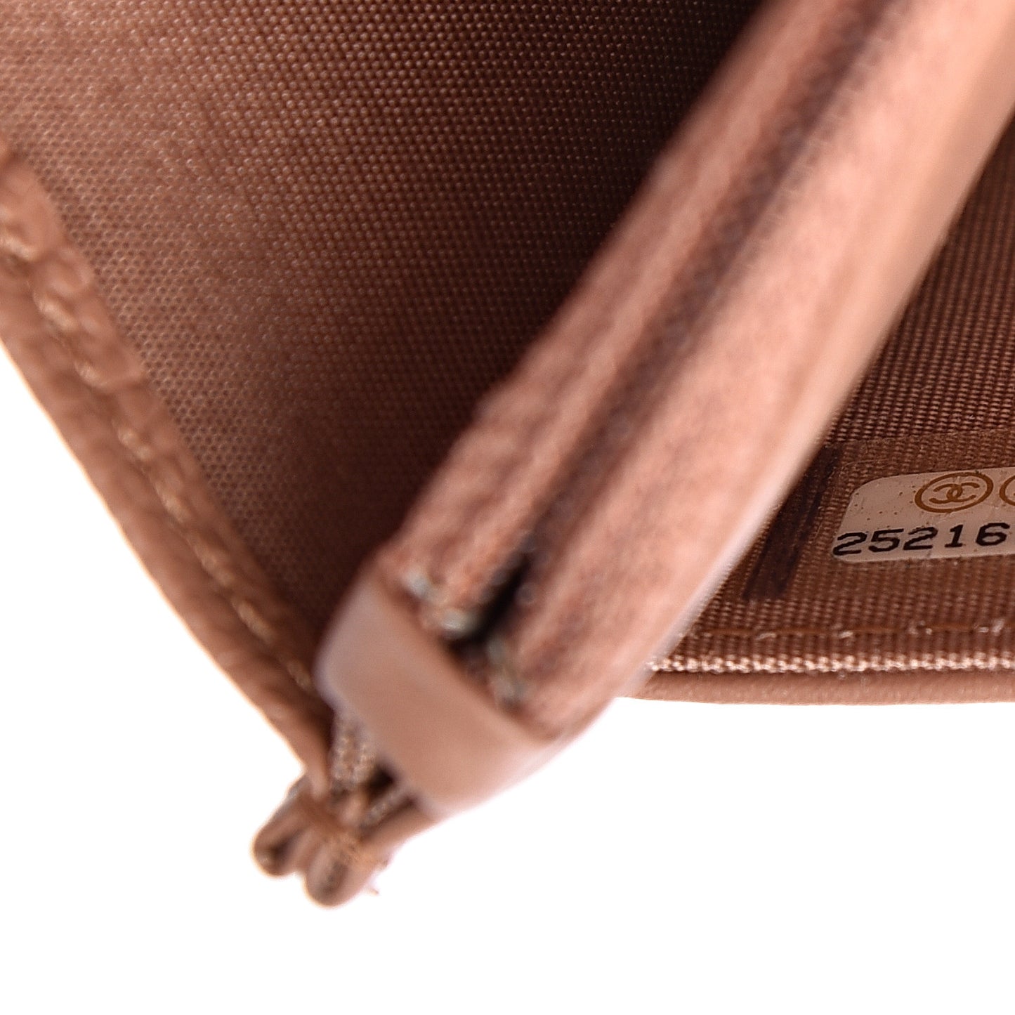 Caviar Chevron Quilted Boy Wallet On Chain WOC Dark Beige