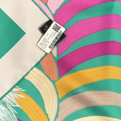 Hermes Silk Carre Double Face Tigre Royal Scarf 90 Vert Beige Multicolor 4 of 4