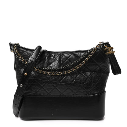 Chanel Aged Calfskin Quilted Medium Gabrielle Hobo Black 1 of 7