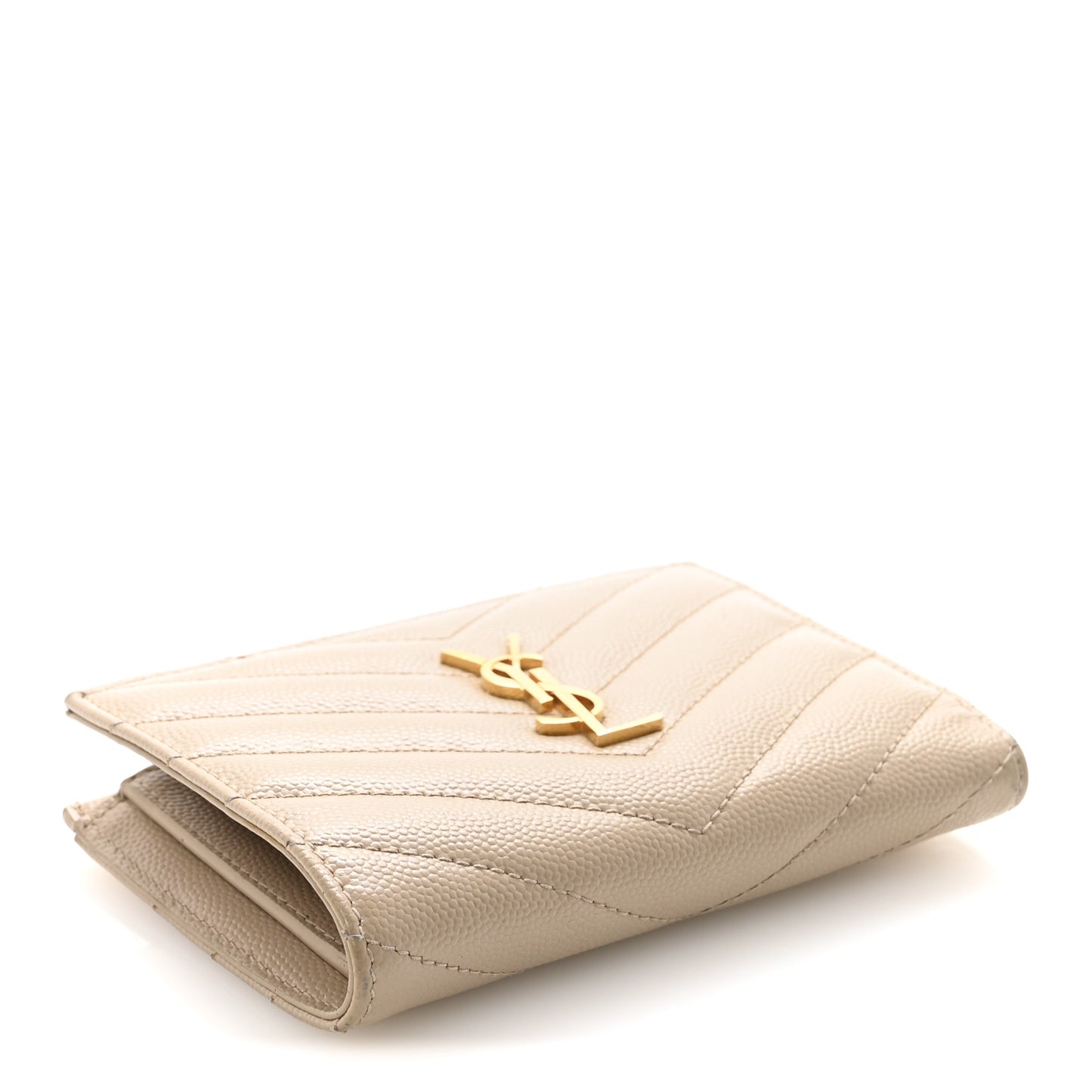 Grain De Poudre Matelasse Chevron Cassandre Fragments Zipperred Bi-Fold Wallet Dark Beige
