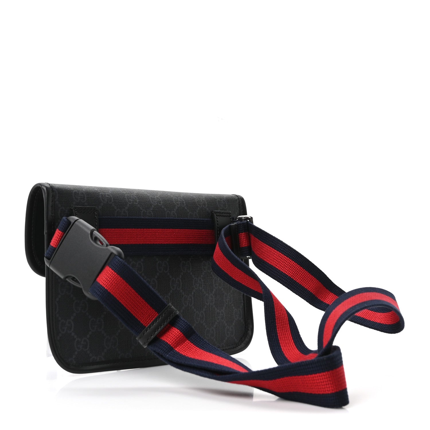 Gucci GG Supreme Monogram Web Slim Belt Bag Black Grey 3 of 10
