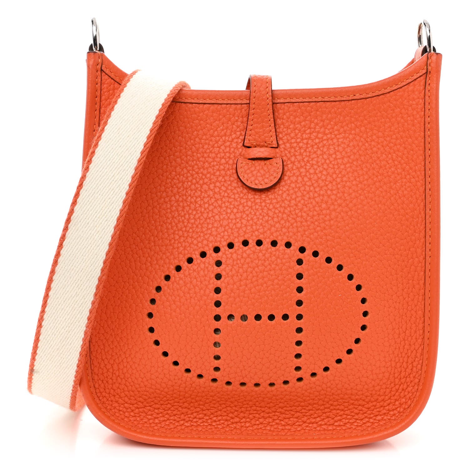 Hermes Taurillon Clemence Amazone Evelyne TPM Orange Craie 1 of 12
