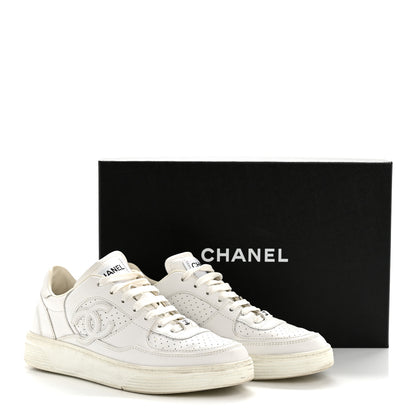 Chanel Calfskin CC Womens Sneakers 38 White 11 of 11