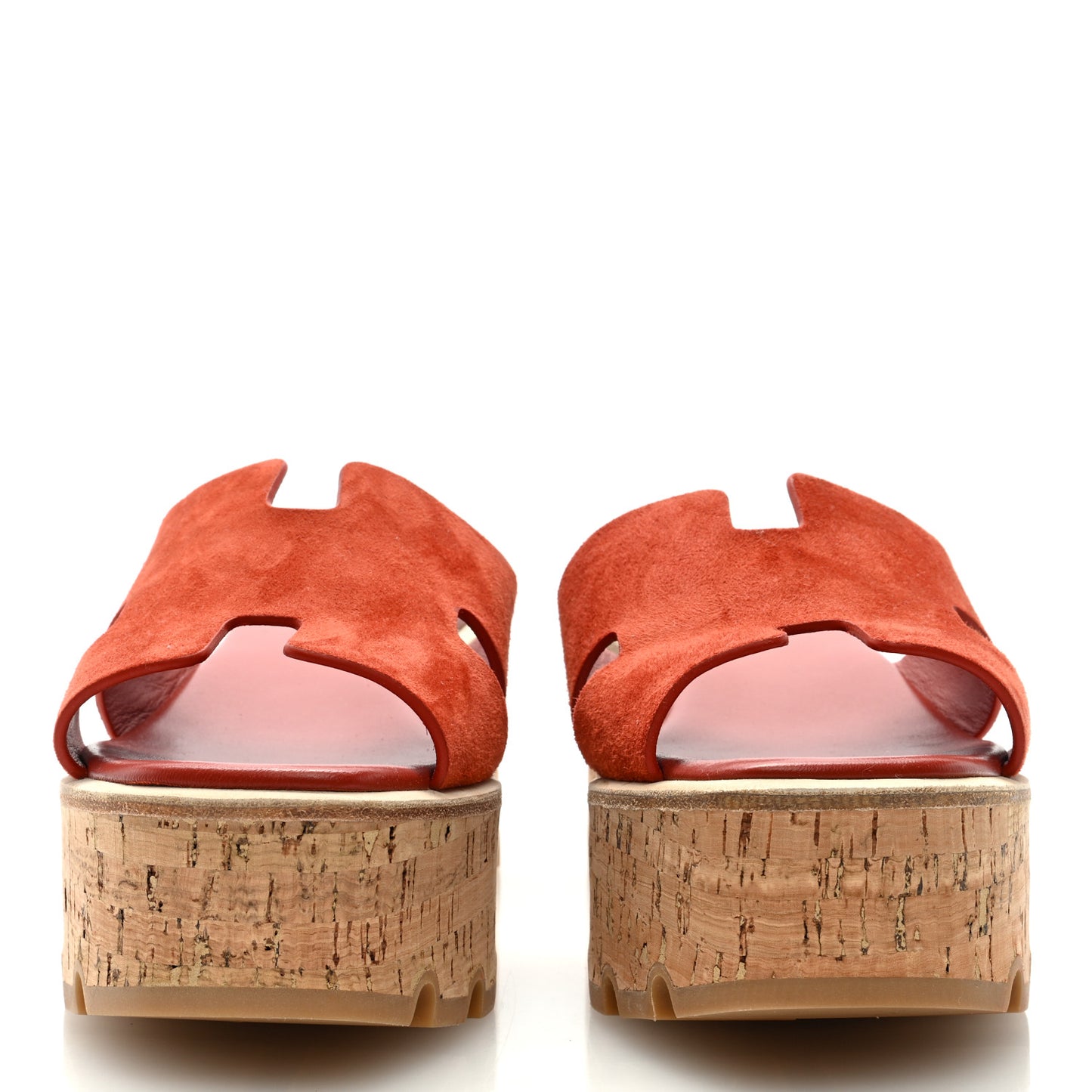 Suede Goatskin Cork Eze 30 Sandals 36 Orange Brulee
