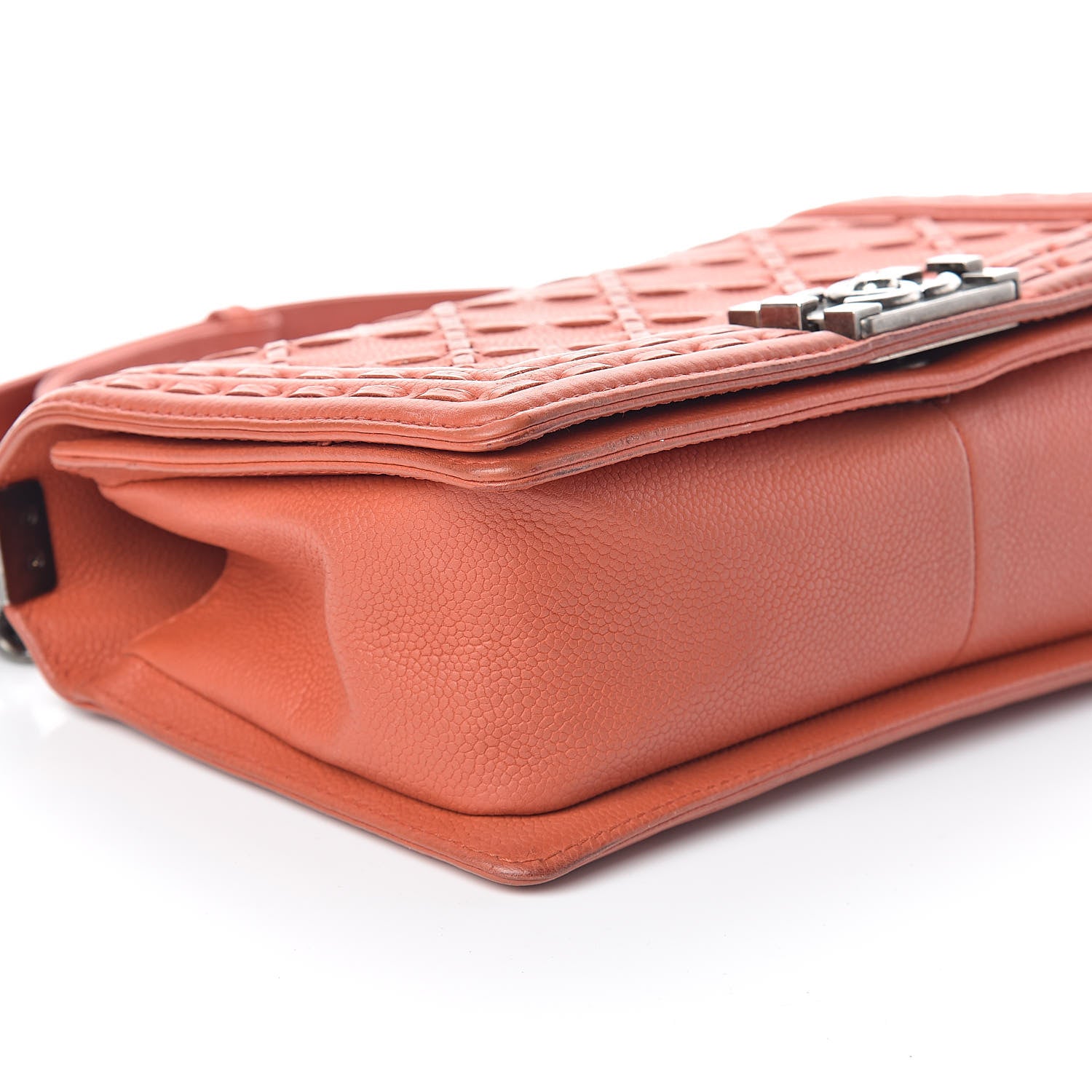 Chanel Caviar Stitched Medium Boy Flap Dark Orange 8 of 9
