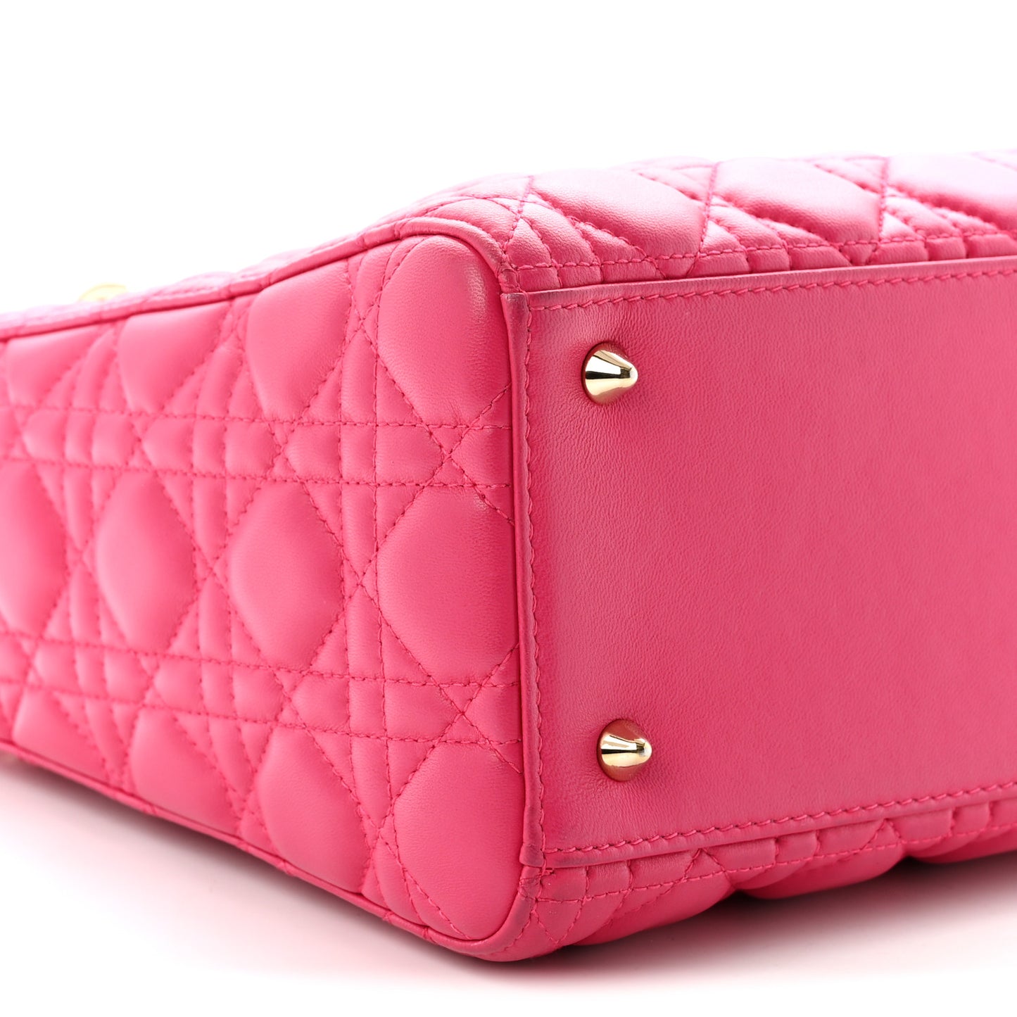 Lambskin Cannage Medium Lady Dior Fuchsia