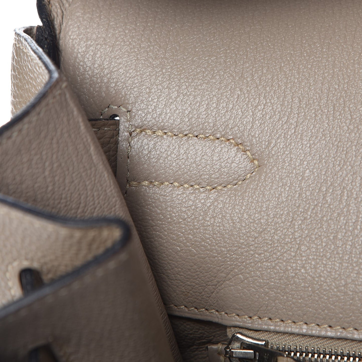 Taurillon Clemence Birkin 40 Gris Tourterelle