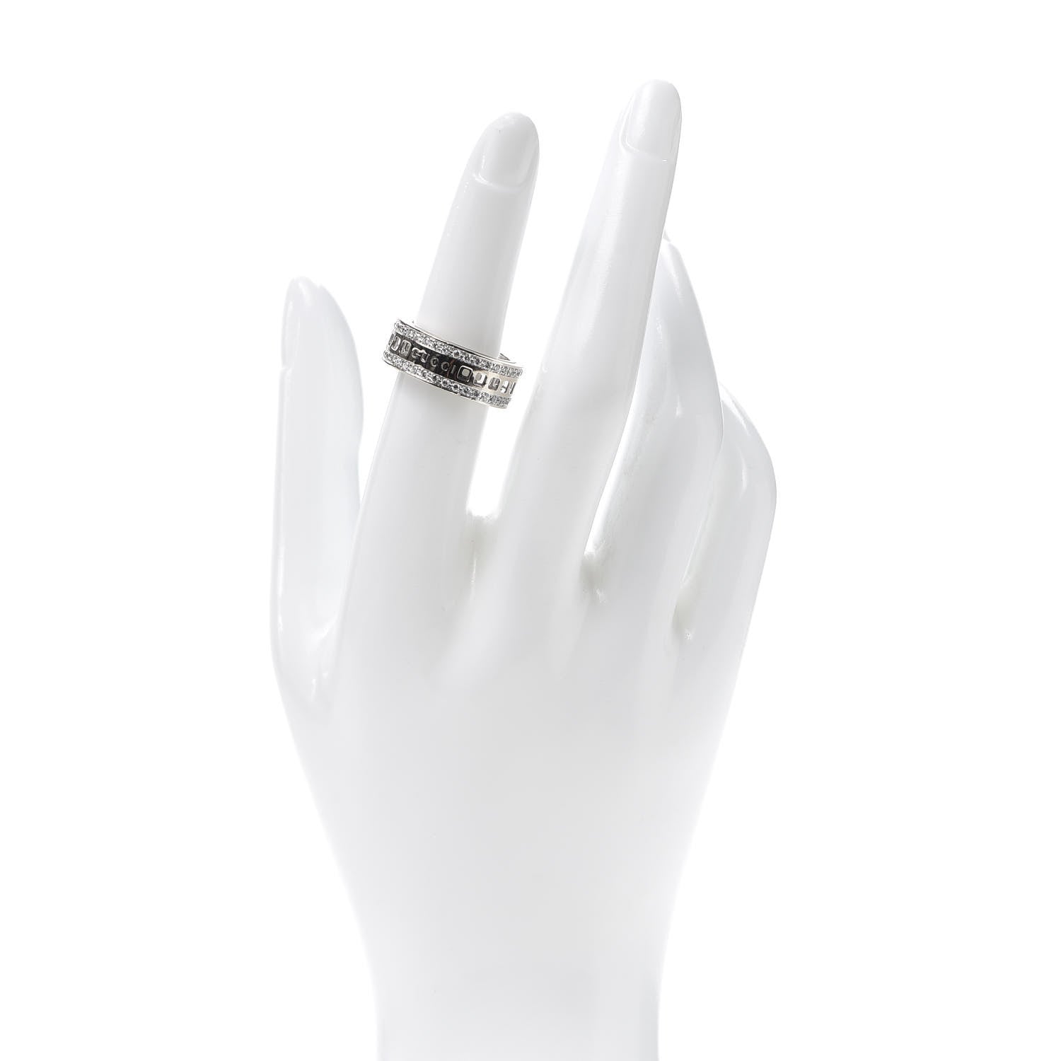 Gucci 18K White Gold Diamond Spinner Ring 53 6.25 2 of 5