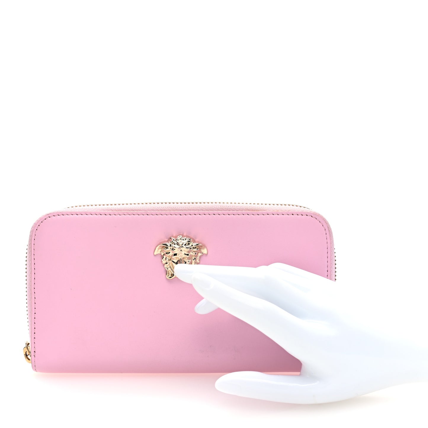 Vitello Palazzo Medusa Zip Around Wallet Pink