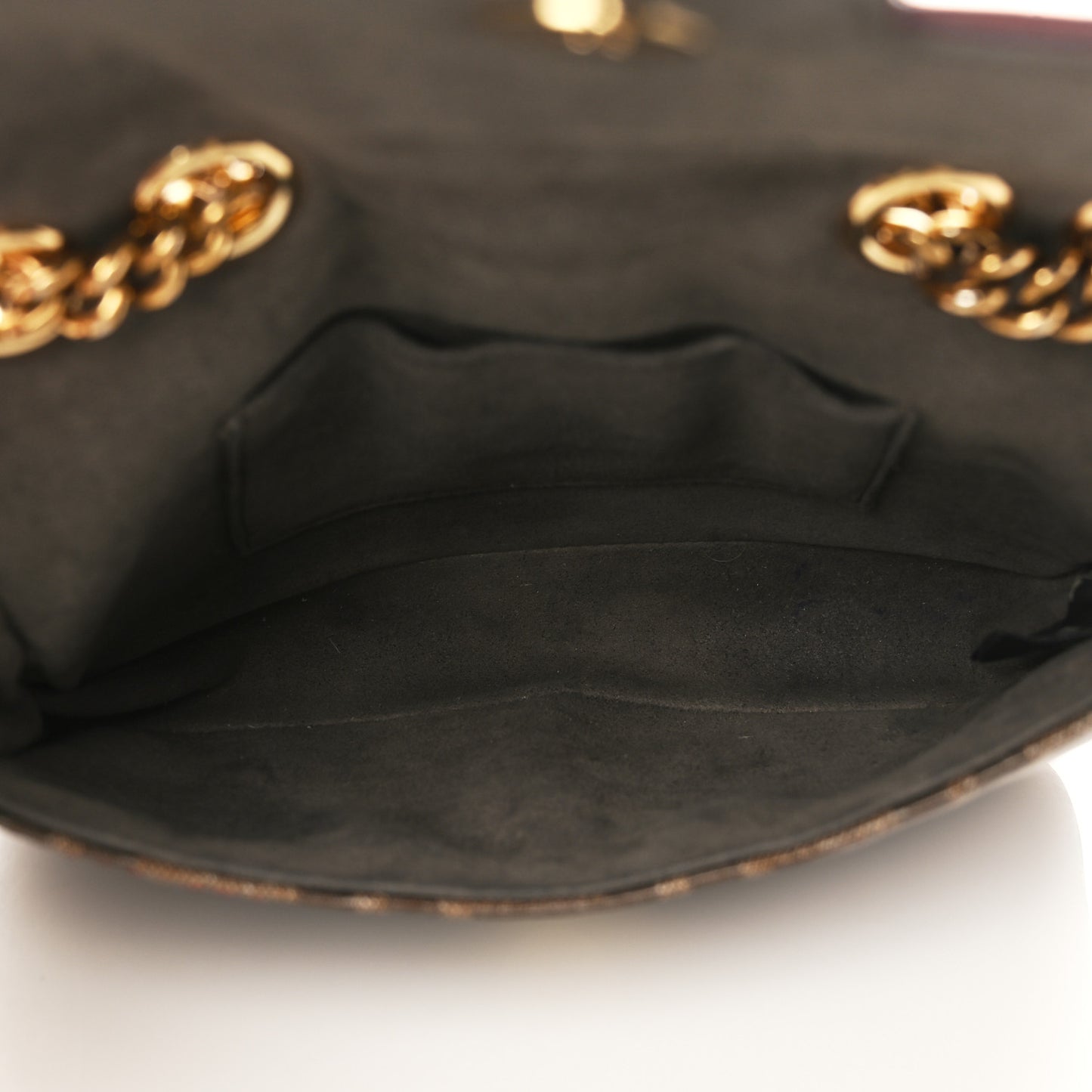 Glazed Fabric Vitello Century FF 1974 Stamp Patch Mini Double F Crossbody Bag Mogano Panna Fragola