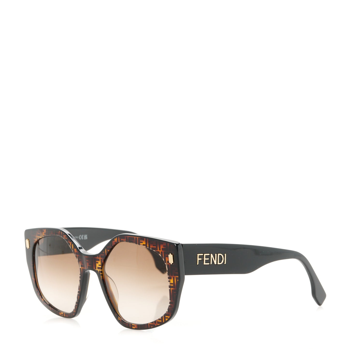 Acetate FF Fendi Butterfly Sunglasses FE40017I Havana
