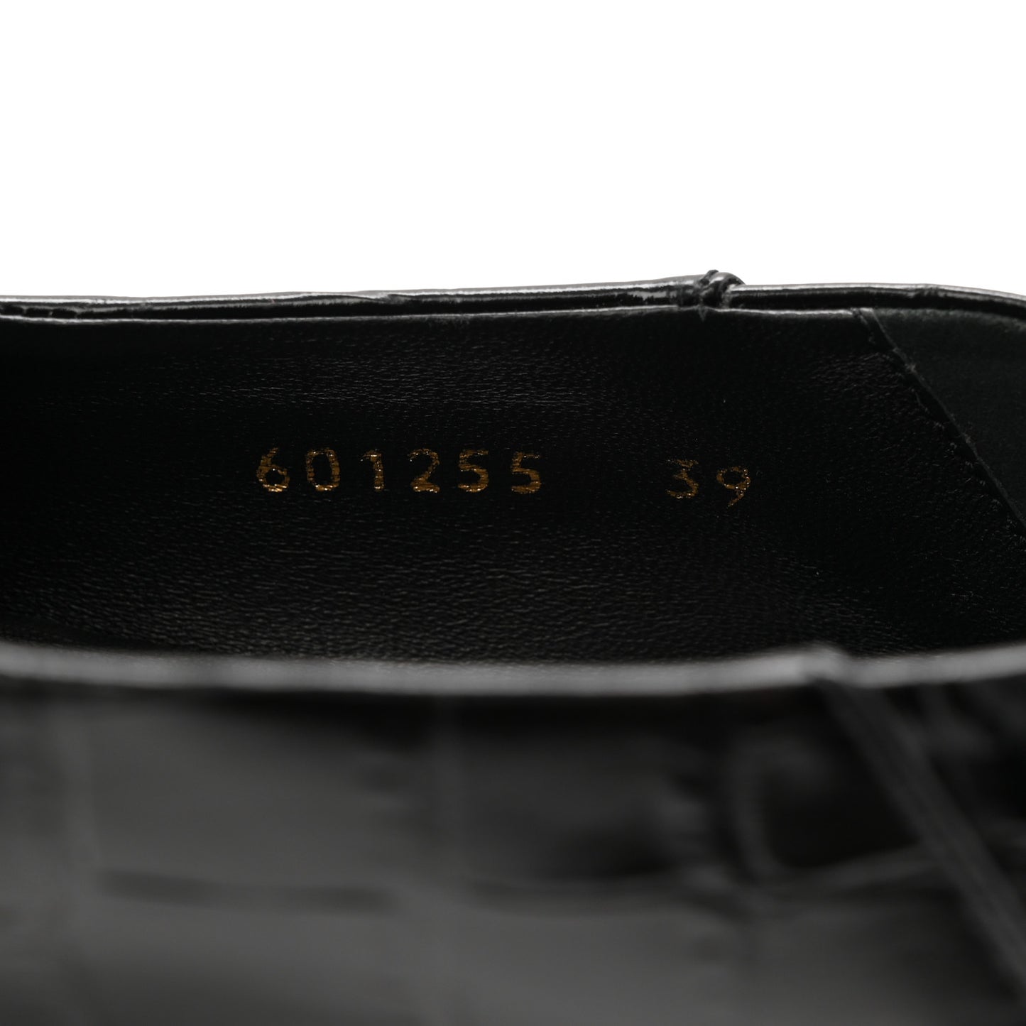 Calfskin Crocodile Embossed Cozy BB Loafer 39 Black