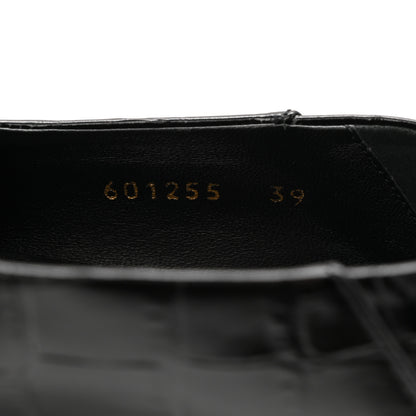 Balenciaga Calfskin Crocodile Embossed Cozy BB Loafer 39 Black 9 of 9