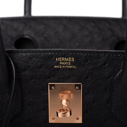 Hermes Ostrich Birkin 30 Black 8 of 11