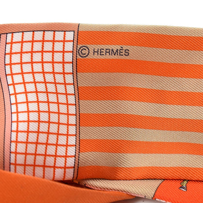 Hermes Silk Couvertures Nouvelles Twilly Orange Jaune Capucine 5 of 5