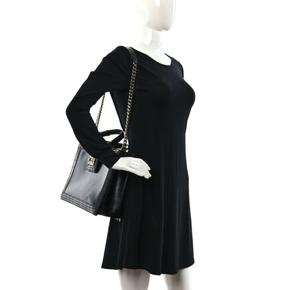 Chanel Glazed Calfskin Boy Tote Black 2 of 8