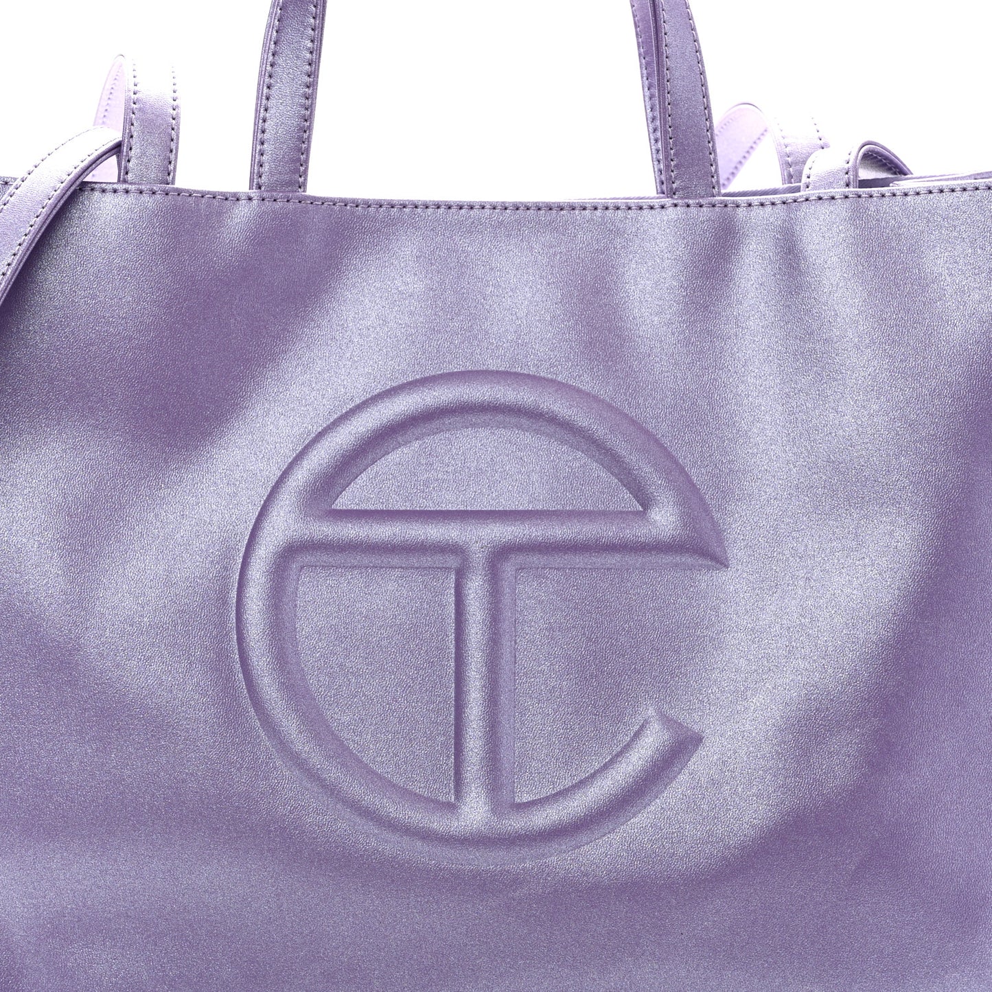 Metallic Vegan Leather Medium Shopping Bag Kush